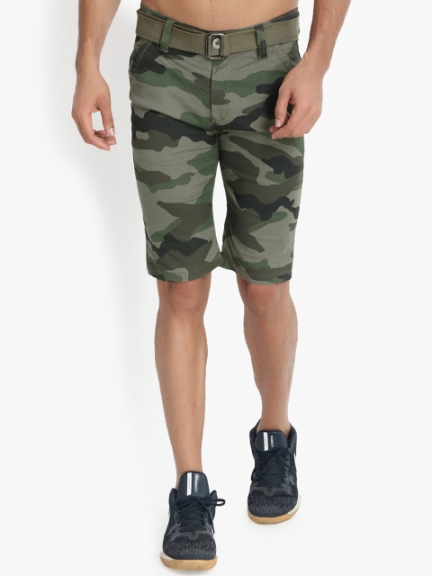 

Kotty Men Green Printed Regular Fit Regular Shorts