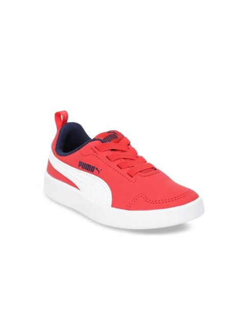 

Puma Unisex Red & White Colourblocked Courtflex PS Sneakers