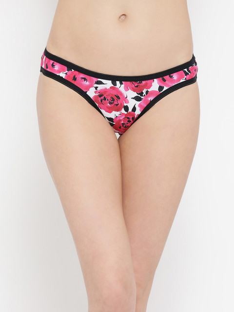 

Clovia Women Pink & White Printed Bikini Briefs PN3166P14XL