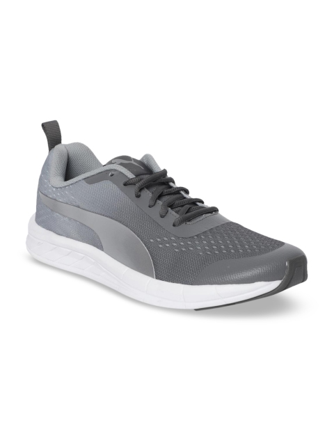 

Puma Men Grey Mesh Mid-Top Running Shoes 36842505-Charcoal Gray