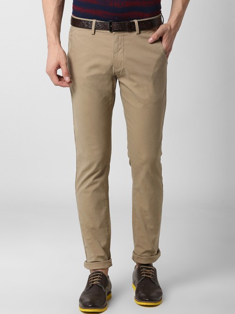 

Peter England Casuals Men Brown Slim Fit Solid Chinos