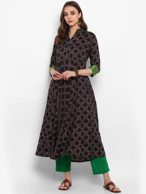 

MBE Women Black Printed A-Line Kurta