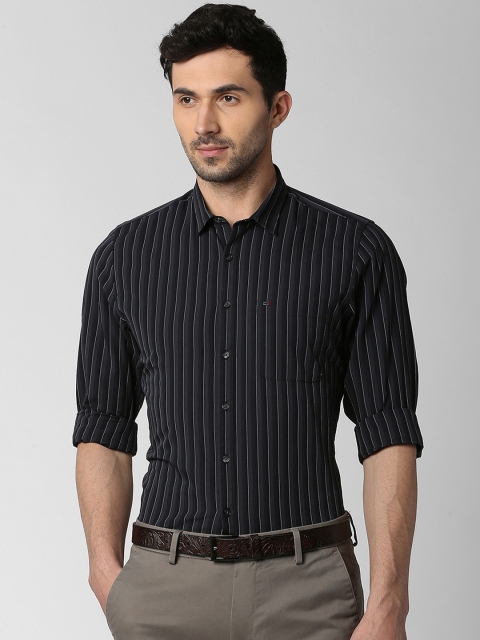 

Peter England Casuals Men Black Slim Fit Striped Casual Shirt