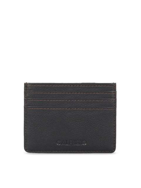 

CALFNERO Unisex Black Solid Leather Card Holder