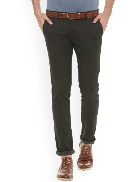 

V Dot Men Black Slim Fit Solid Regular Trousers