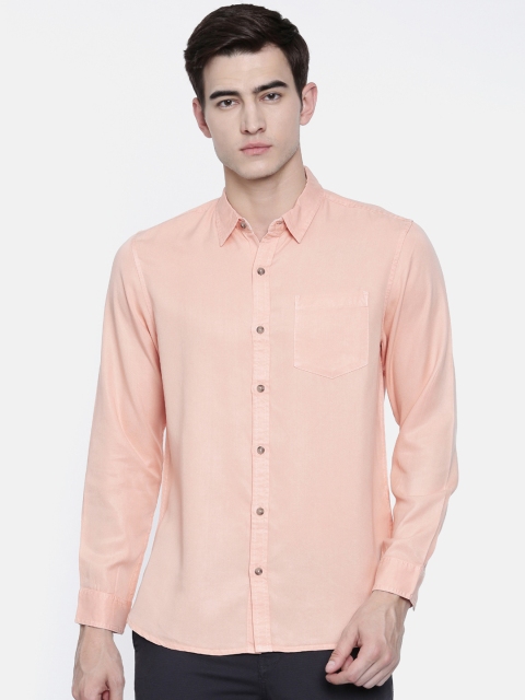 

Breakbounce Men Peach-Coloured Regular Fit Solid Casual Shirt