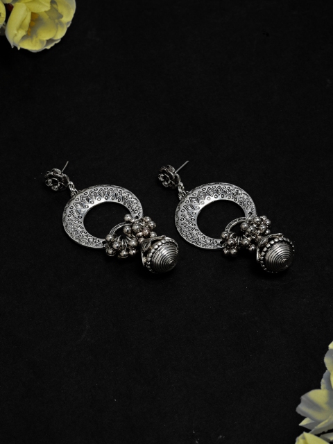 

AKS Women Silver-Plated Contemporary Handcrafted Drop Earrings