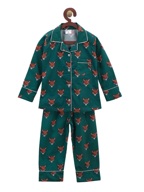 

LilPicks Unisex Green & Brown Printed Night Suit LP20190292_7