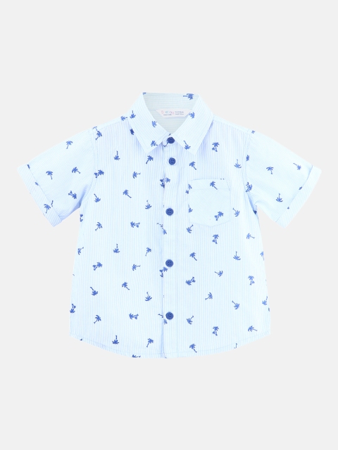 

Beebay Boys Blue Regular Fit Printed Casual Shirt