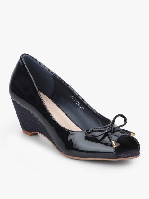 

KetImporta Women Black & Navy Blue Solid Peep Toes
