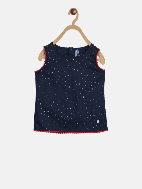 

Blue Giraffe Girls Navy Blue Printed Top