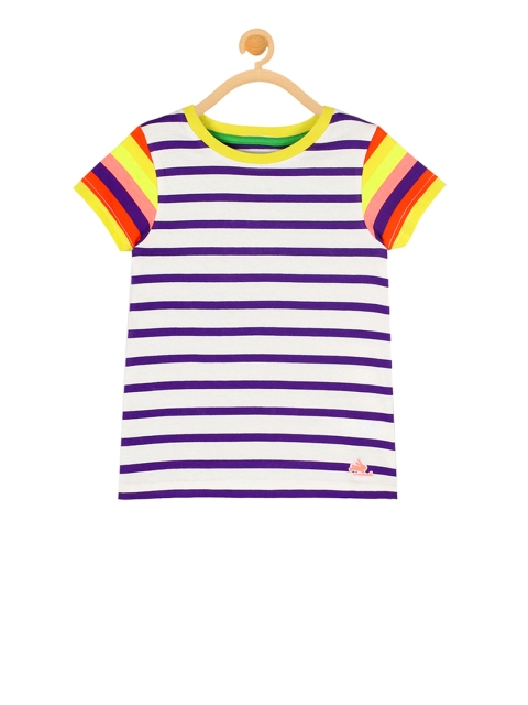 

Cherry Crumble Unisex White Striped Round Neck T-shirt
