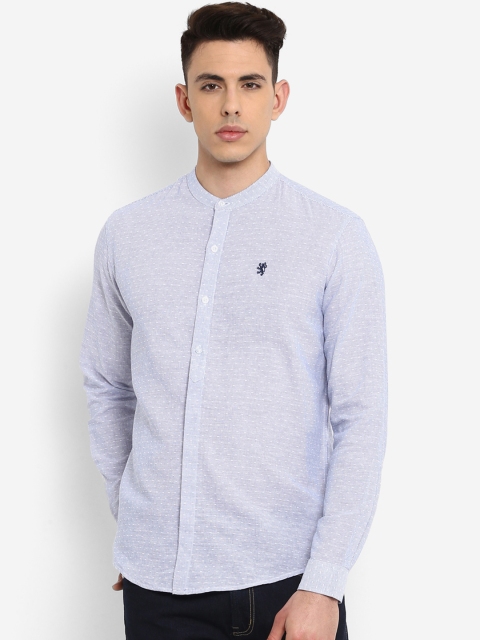 

Red Tape Men Blue Regular Fit Self Design Casual Shirt