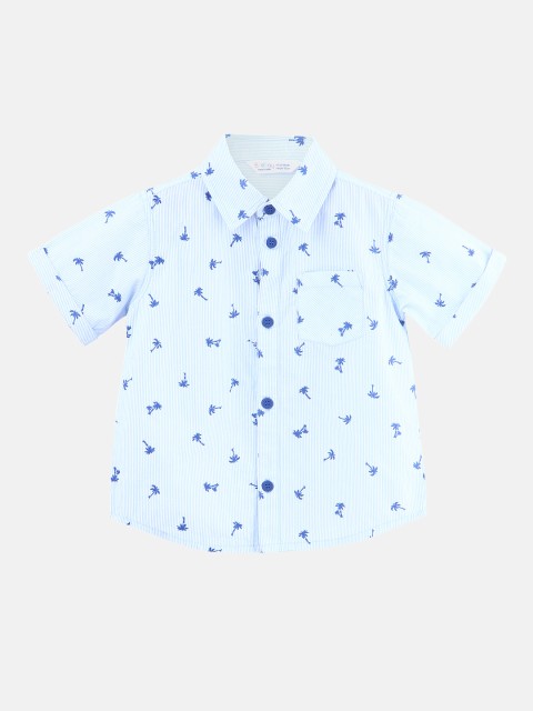 

Beebay Boys Blue Regular Fit Printed Casual Shirt
