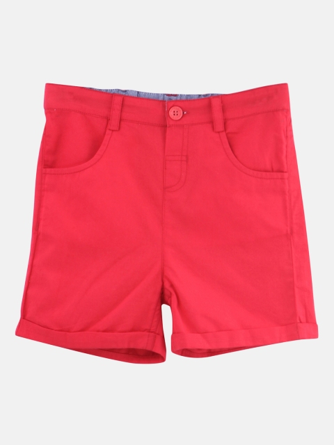 

Beebay Boys Red Solid Regular Fit Regular Shorts