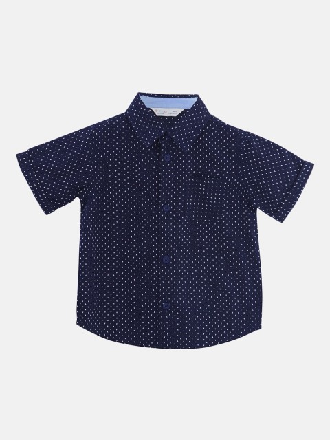 

Beebay Boys Navy Blue Regular Fit Printed Casual Shirt