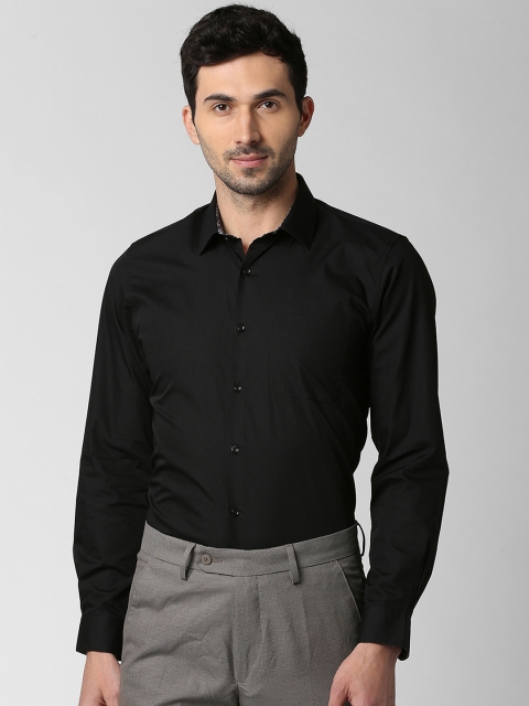 Peter England Men Black Slim Fit Solid Formal Shirt
