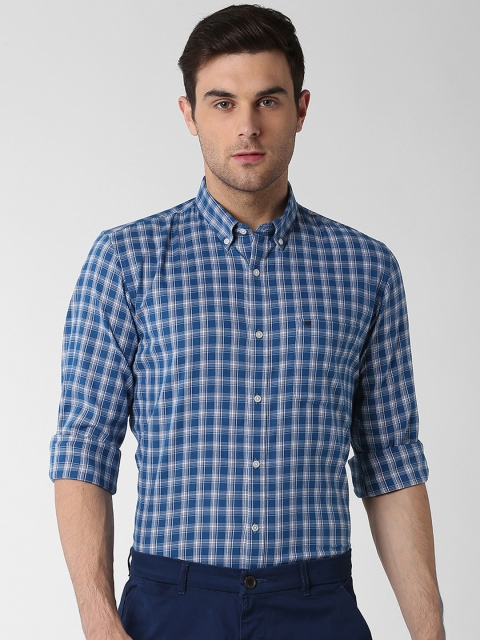 

Peter England Casuals Men Blue Slim Fit Checked Casual Shirt