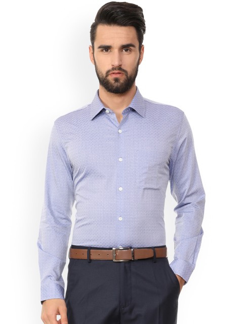 

Peter England Elite Men Purple Slim Fit Printed Formal Shirt
