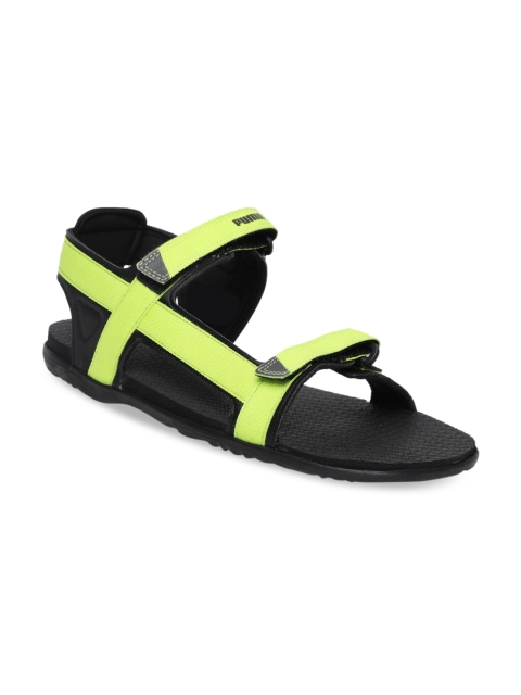 

Puma Men Grey & Lime Green Comfort Sandals 33983104