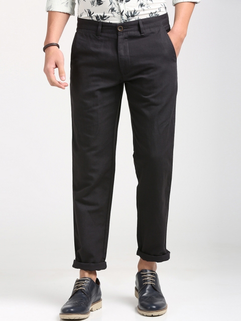 

Peter England Casuals Men Grey Slim Fit Solid Regular Trousers