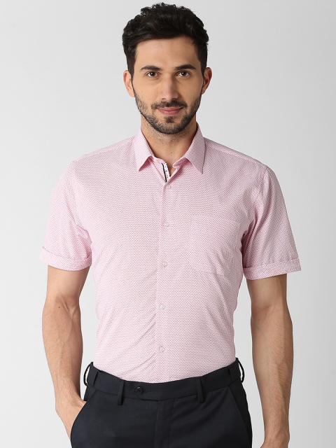 

Peter England Men Pink Slim Fit Printed Formal Shirt