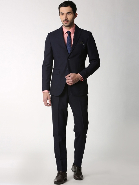 

Peter England Elite Men Blue Solid Slim-Fit Single-Breasted Suit