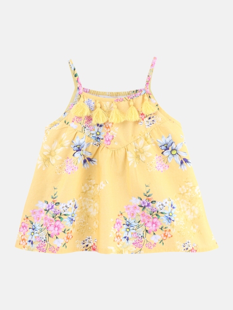 

Beebay Girls Yellow Printed A-Line Top