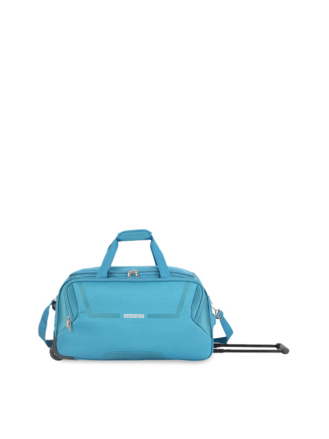 

AMERICAN TOURISTER Teal Blue Solid Medium Trolley Duffel Bag