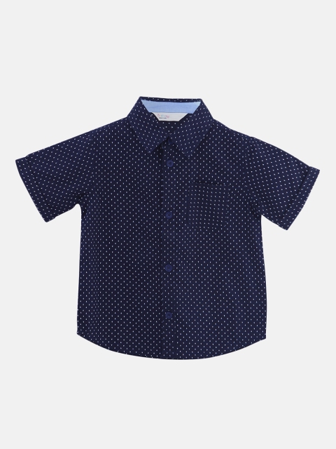 

Beebay Boys Navy Blue Regular Fit Printed Casual Shirt