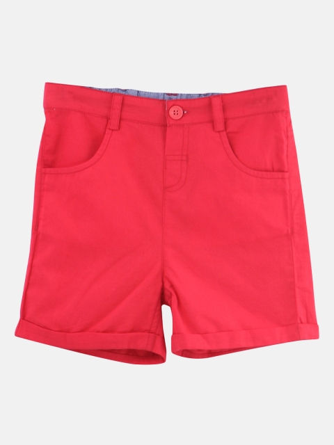

Beebay Boys Red Solid Regular Fit Regular Shorts