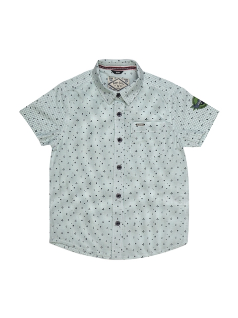 

Allen Solly Junior Boys Green Regular Fit Printed Casual Shirt