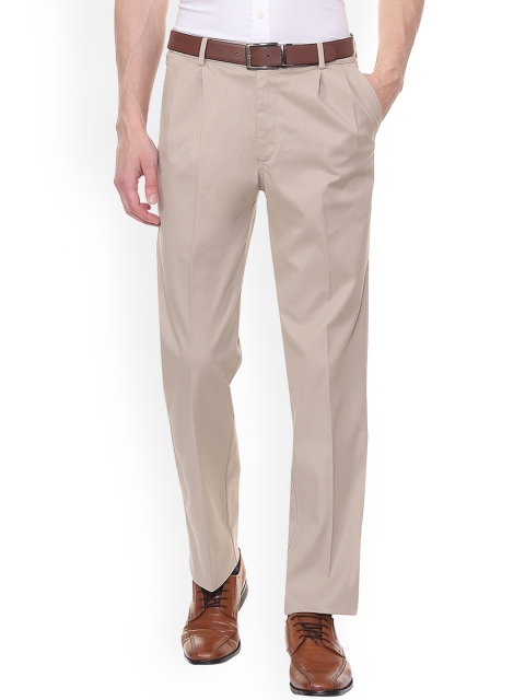 

Allen Solly Men Beige Regular Fit Solid Formal Trousers