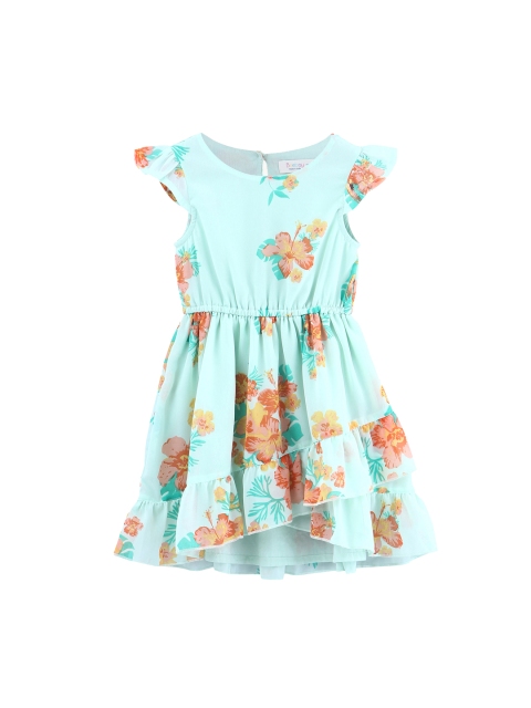 

Beebay Girls Green Striped Blouson Dress