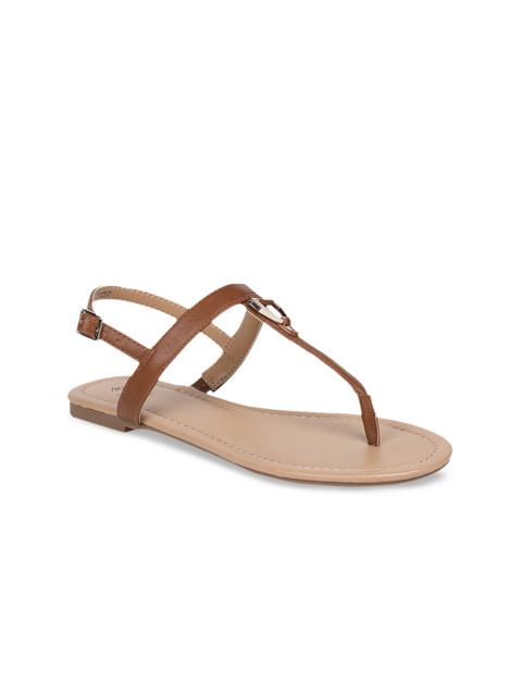 

Call It Spring Women Brown Solid T-Strap Flats