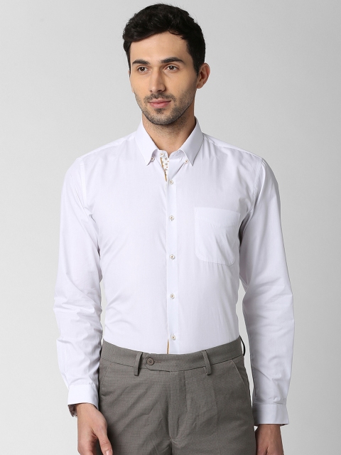 

Peter England Men White Slim Fit Solid Formal Shirt