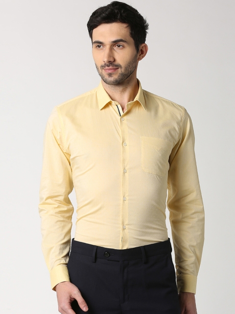 

Peter England Men Yellow Slim Fit Self Design Formal Shirt