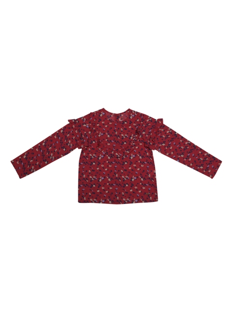 

Allen Solly Junior Girls Maroon Printed A-Line Top