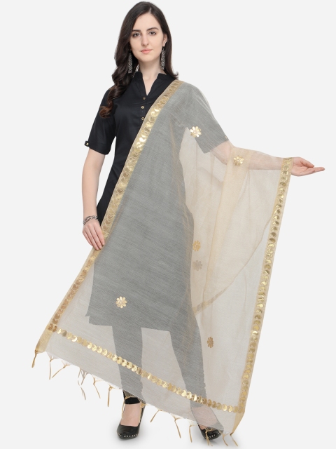 

Satrani Beige Embroidered Dupatta