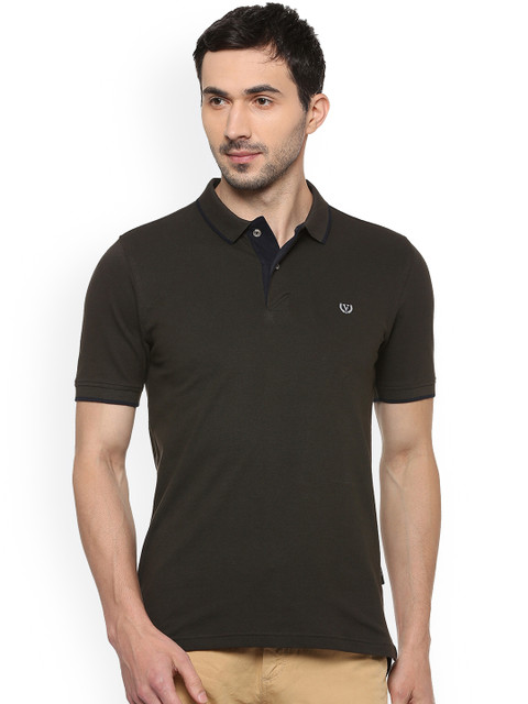 

Van Heusen Sport Men Black Solid Polo Collar T-shirt
