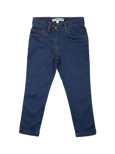 

Allen Solly Junior Girls Blue Regular Fit Mid-Rise Clean Look Stretchable Jeans