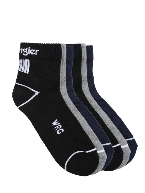 

Wrangler Men Pack of 6 Solid Ankle-Length Socks, Black