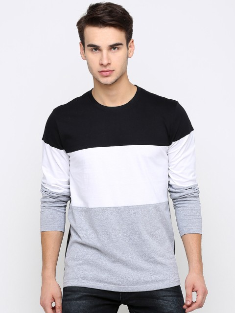 

Maniac Men Black Colourblocked Round Neck Pure Cotton T-shirt