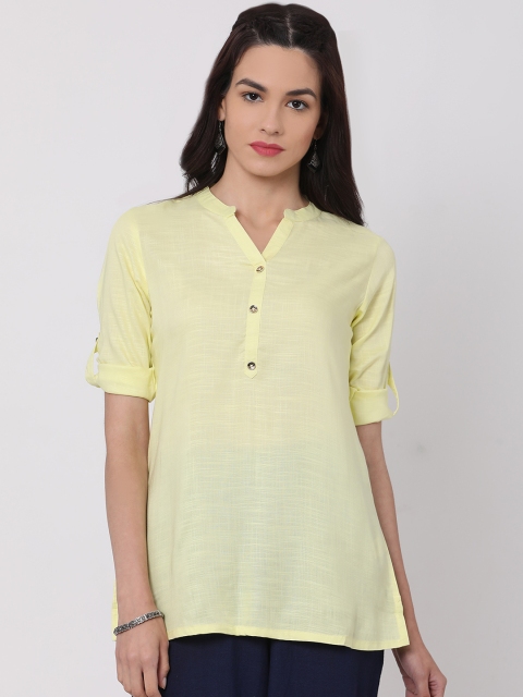 

Alena Women Yellow Solid Tunic