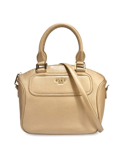 

Eske Gold-Toned Solid Leather Handheld Bag