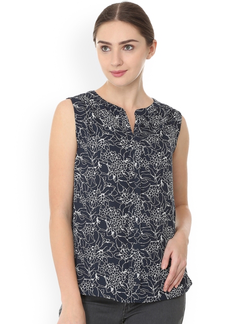 

Allen Solly Women Navy Blue Printed Top