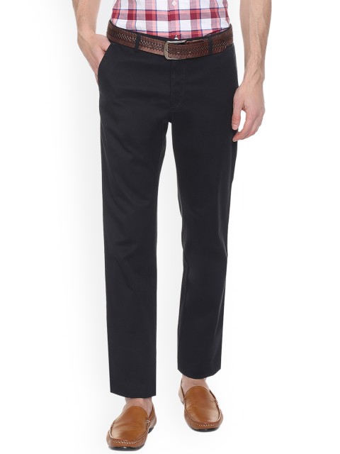 

Allen Solly Men Navy Blue Regular Fit Solid Formal Trousers