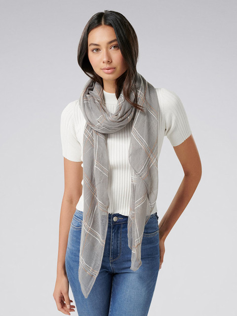 

Forever New Grey Checked Scarf