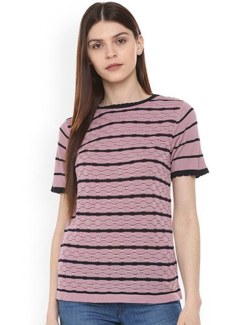 

Van Heusen Woman Pink Self Design Top