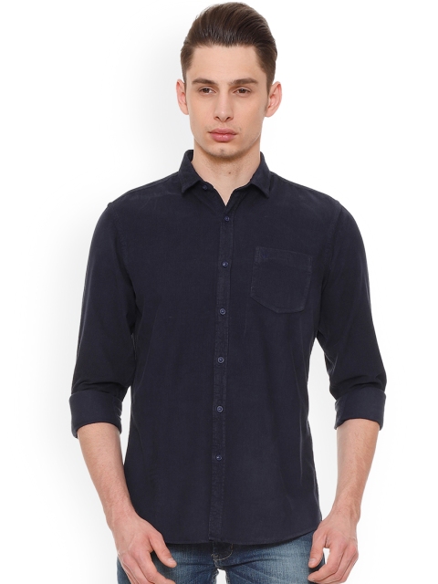 

Solly Jeans Co. Men Navy Blue Regular Fit Solid Casual Shirt